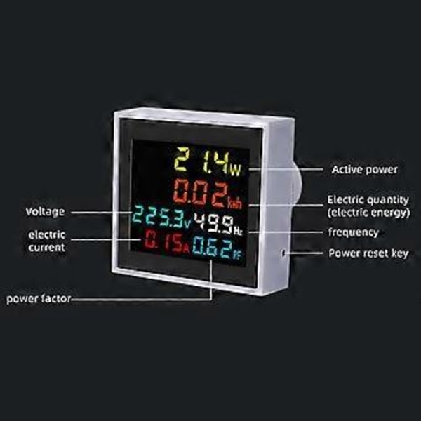 Ac50~300v 100a Digital Spenning Strøm Effekt Elektrisitet Display Frekvensmåler Helse