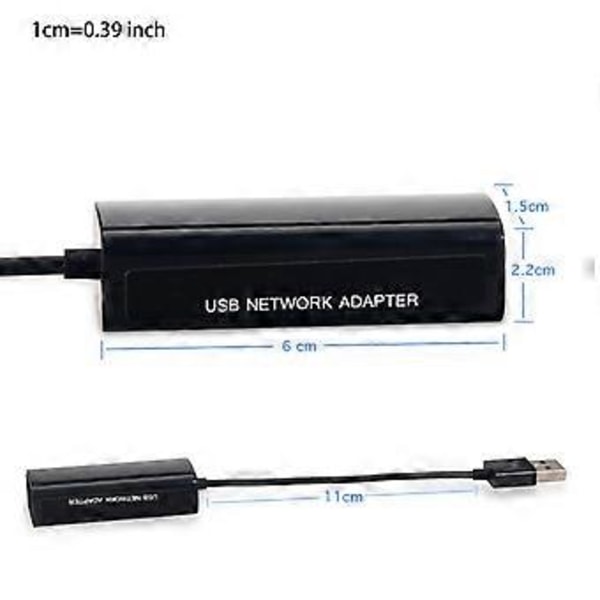 Ethernet-adapter for spillkonsoll, USB 2.0 til 10/100 Mbps RJ45 Gigabit Ethernet LAN Nettverksadapter Nettverksutvidelseskort
