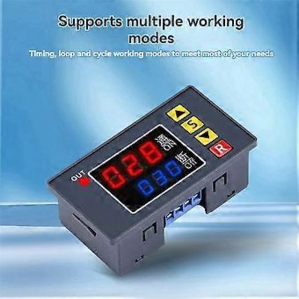 T3231 Ohjelmoitava Ajastinohjain DC 12V 240W Kaksois-LED-näyttö Digitaalinen Relea Aikaviivekytkin
