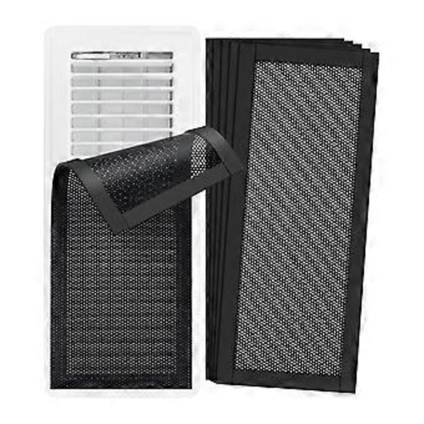 6 Pakning Ventilasjonsdeksler for Hjem Gulvventilasjonsdeksler 4x10 Tommer Magnetisk Ventilasjonsnett Gulv for Hjem Tak Vegg Luftventil