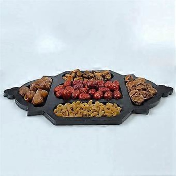 Eid Mubarak Träbricka, Ramadan Snacksbricka Dessert Bakverk Bricka Konstnärlig Serveringsbricka Vit