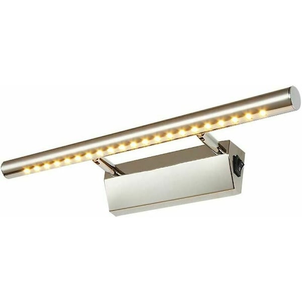 5W LED-spejlfrontlys - Badeværelseslampe med afbryder Makeup Vandtæt belysning Rustfrit stål væglampe Toilet Indendørs brug Varm hvid