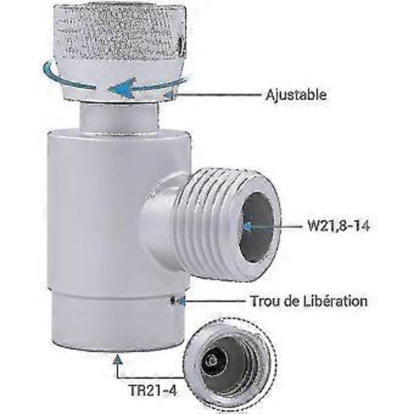 Sølv Soda Stream Adapter, Aluminium Tr21-4 Til W21.8 Gas Co2 Genopfyldning Soda Stream Konverter Til Aquar