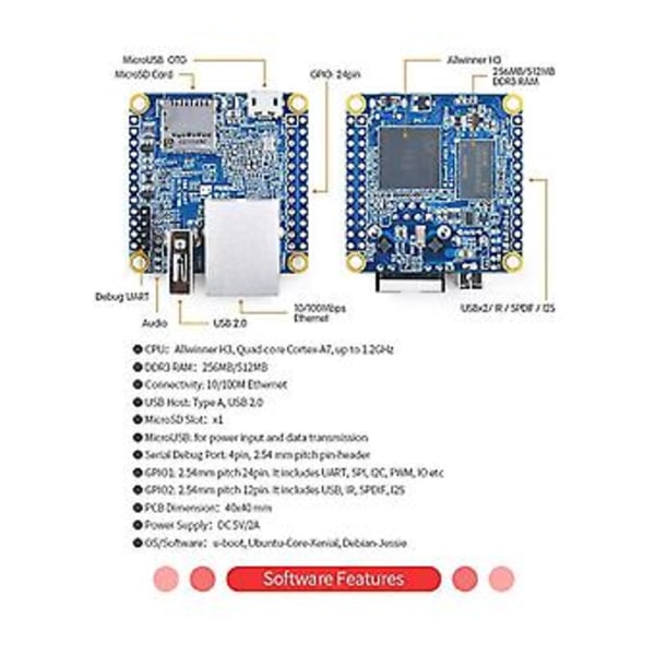 Nanopi Neo Allwinner H3 Udviklingskort Super Raspberry Pie -core -a7 Ddr3 (ram 256mb)