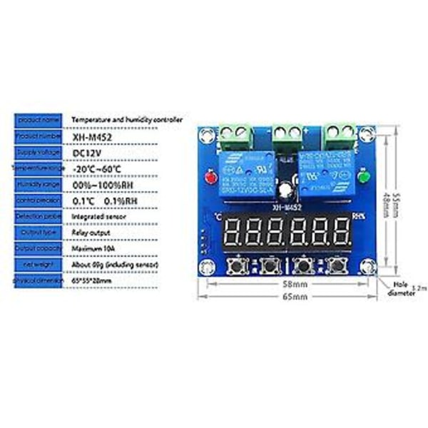 Xh-m452 Temperatur- och fuktighetskontrollmodul Digital Display Dubbel Utgång, Automatisk Konstant Tem