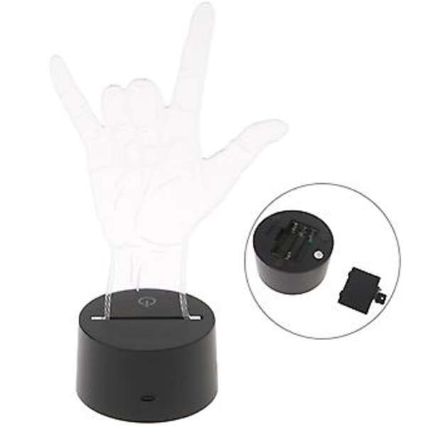 USB Nyhed 7 Farver Jeg Elsker Dig Tegnsprog LED Natlampe 3D Skrivebordslampe