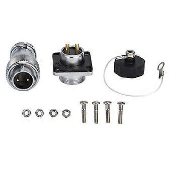 2-polig Metall Aviation Connector Adapter Vattentät Zinklegering WS16 Aviation Connector AC 500V