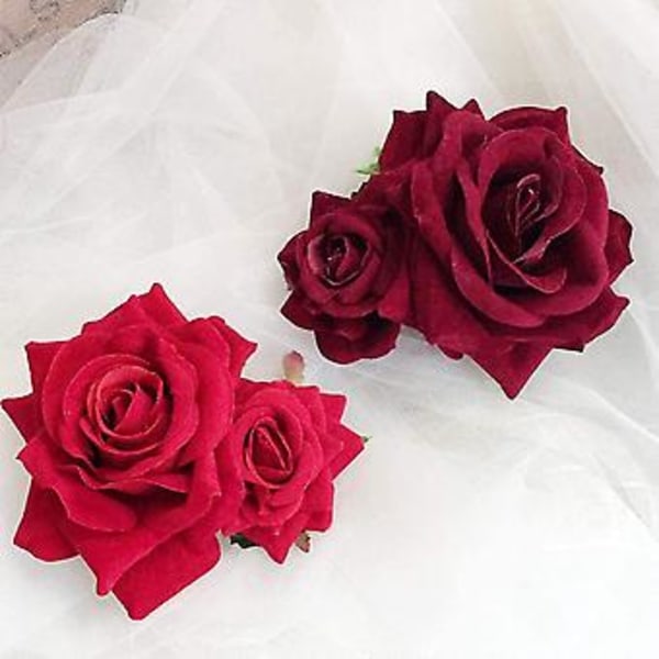 Hårnål med blomma, roshårklämma, elegant blomspänne, roshåraccessoarer för kvinnor (d-4)