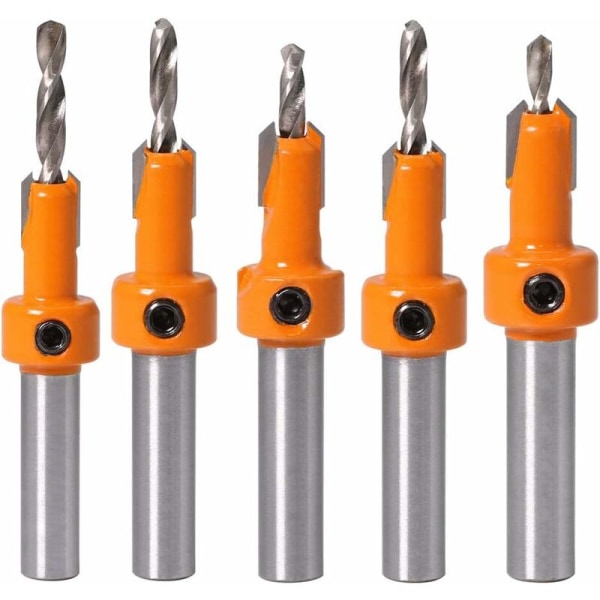 5 stk Træ Afskårne Bor Bits Countershaft HSS Taper Bor Bits Bor Bits
