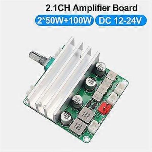 Digitalt Ljudförstärkarkort 2.1 Kanal 2X50W&100W 12V-24V Hemmabio DIY Förstärkarmodul med Bas och Diskant