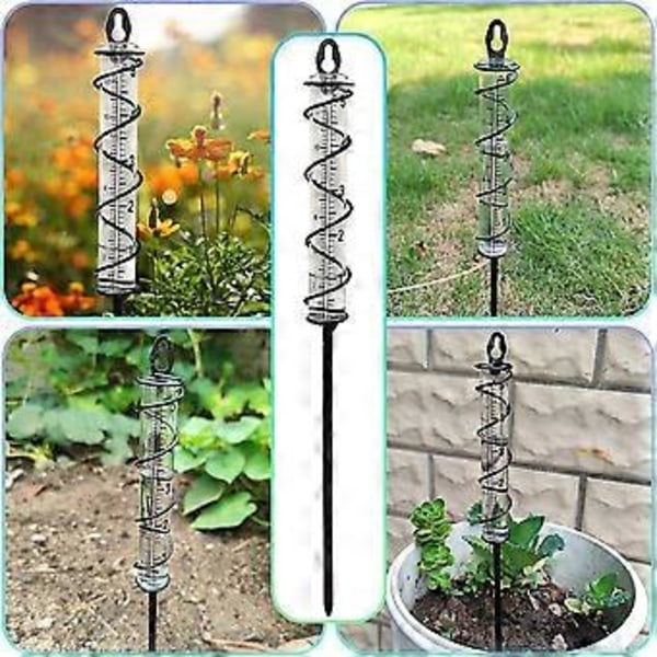 5 tommer Kapacitet Glas Spiral Regnmåler - 3 stk. 5 tommer Udskiftningsglas Regnmåler - Hængende Regnmåler - Have Regnvandsmåler Måling Med Metalramme