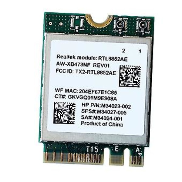 2.4g 5g 802.11ac/ax Trådløst Modul Aw-xb473nf Rtl8852ae Rtl8852 Wifi 6 -mimo Netværkskort Bluetoot
