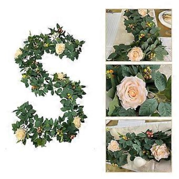 Kunstig Silke Falske Blomster Guirlande Pæon Planter Vinstok Hængende til Bryllup Hjemmefest Have Håndværk Bue Dekor