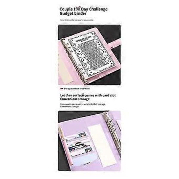 100 Kuverter Pengebesparende Udfordring, 100 Kuvert Udfordring Mappe, Pengebesparende Mappe, Budgetbog (Lilla)