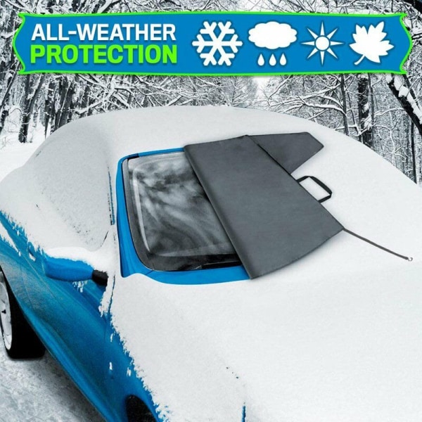 Bilvindruta Skydd, Bilvindruta Frostskydd Magnetisk Vindruta Skydd med Elastiska Krokar Perfekt Motstår Frost Snö Is Sol UV Damm - Passar de Flesta Bilar, SUV(220 x 140 cm)