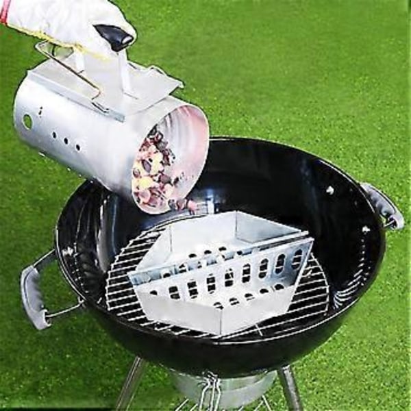 Kullkurv Rustfritt Stål Kullholder, Kullbeholder Konturformet Kullbrikett Grillkurver (2 Stykker)