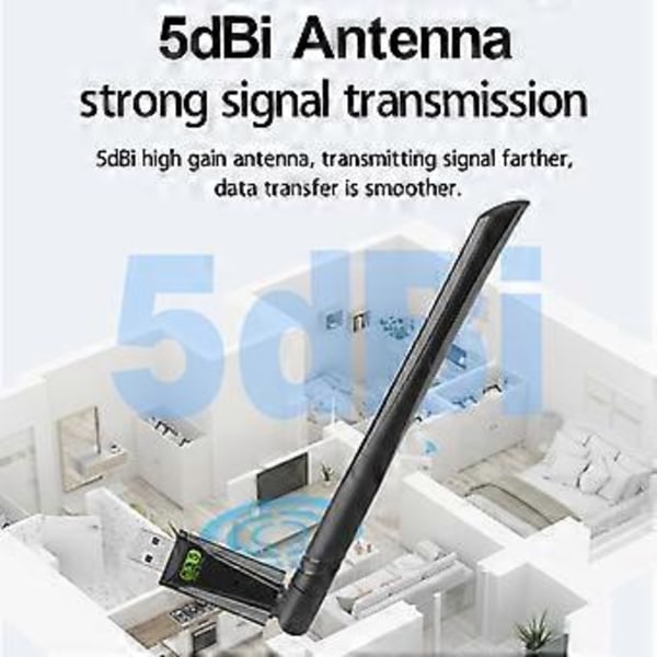650 Mbps USB WiFi-adapter Dual Band 2,4G 5 GHz 802.11AC Trådløst Nettverkskort RTL8811CU USB-dongle Antenne Wifi-mottaker