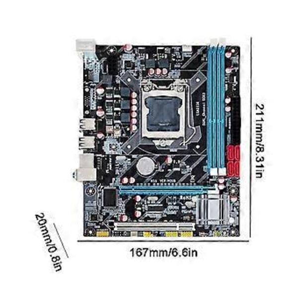 LGA1156 Dator Moderkort DDR3 Minne ATX Moderkort 1600MHz 4 SATA USB2.0 Dual Channel för I3 530/I5 750/660CPU