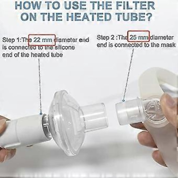 Inline CPAP-filter, 6-pack CPAP-filter Hypoallergena filter Kompatibla med CPAP-maskiner Replac