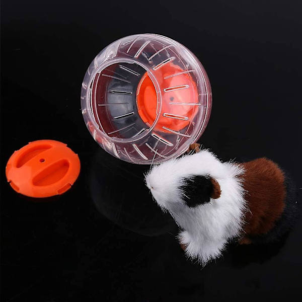 Hamsterboll, 2 st träningsboll för små djur Hamsterboll Minibol, plast Transparent bärbar husdjursleksak för djur, 12 cm (blå+gul)