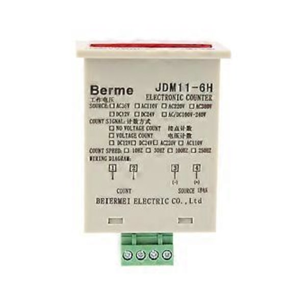 JDM11-6H 6-siffrig Elektronisk Räknare DC36V