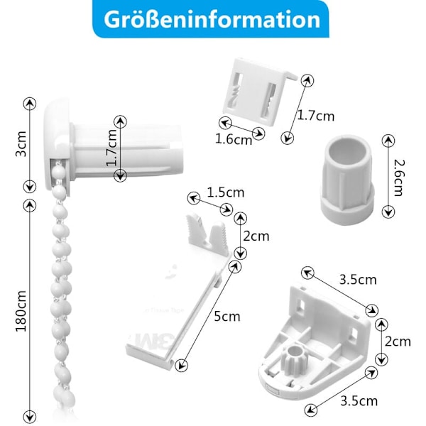 2 kpl ikkunan rullaverhon tukea 17 mm varaosakorjaussarja kiinnityssarja kaksinkertaiselle rullaverholle pimennysrullaverholle, sivurullaverholle, kaksinkertaiselle rullalle