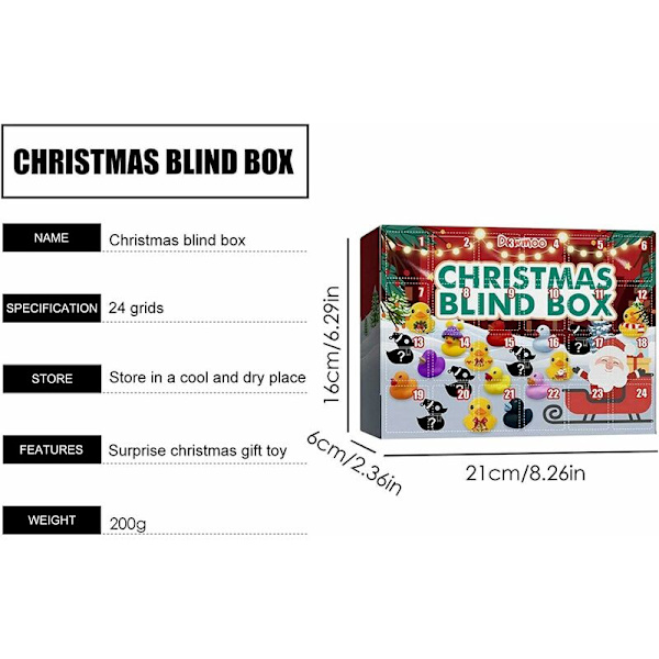 Gummiand Adventkalender 2023, Jule Gummiænder Adventkalender, Mini Jule Gummiænder Adventkalender Til Børn, Jule Pa