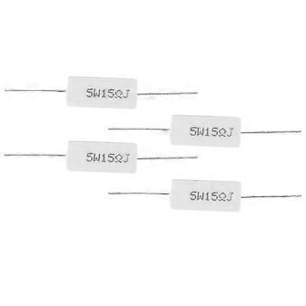 10 stk. Cementmodstand Effektmodstand 5% Elektroniske komponenter 5W (15R)