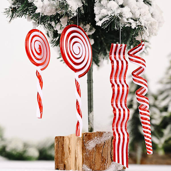 Jule Lollipop Ornament Xmas Tre Godteri Dekorasjoner For Hjemmefest Stil 3