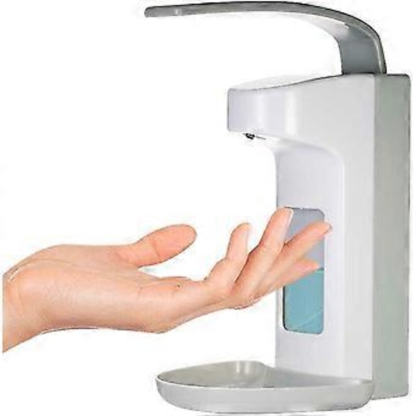 Desinfektionsdispenser med droppbricka, Praktisk dispenser för desinficerande lösningar
