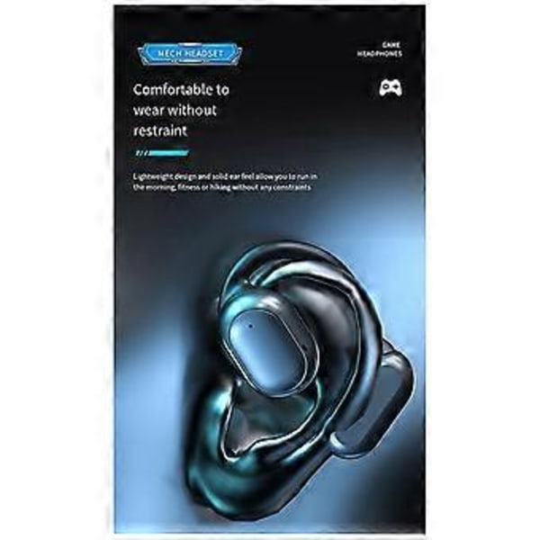 Mecha Style JR06 Trådløse Bluetooth-øretelefoner, øremontert digitalt pustelys, høykvalitets Esports-hodetelefonerB