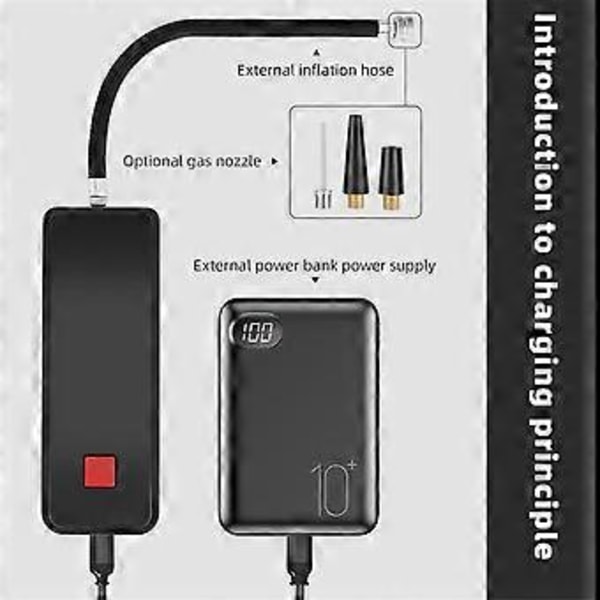 Elektrisk sykkelpumpe USB Oppladbar Bærbar Pumpe Nattsykling med Lys Sykkelutstyr