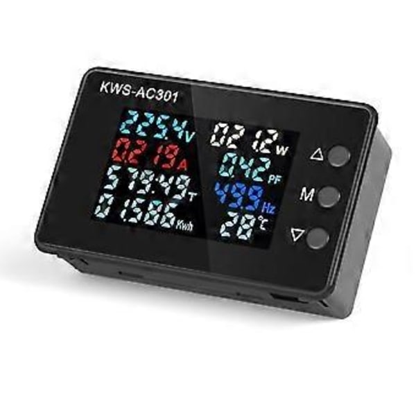 Digitaalinen näyttö Virta Volttimittari 50-300v AC Wattimittari Monitoiminen Sähkömittari Tehonilmaisin