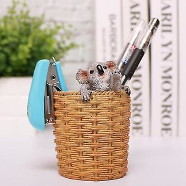Koala Figuriinit Eläin Pystyt Resin Lasiteline Kynä Aurinkolasiteline Säiliö Työpöydälle Kotiin