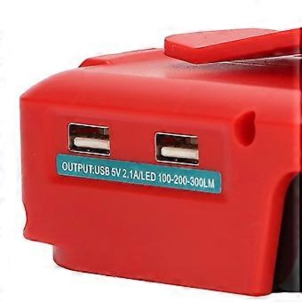 Litiumbatteri USB-adapter Konverterare med LED Arbetslampa Bältesklämma för 14.420V ADP05 12VDCTyp B