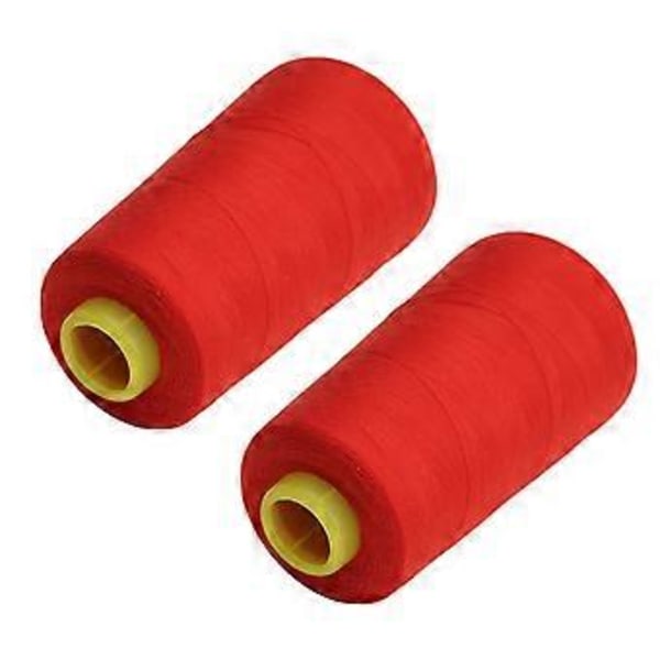 2 st Sergertråd Hög Hållfasthet Robust Tålig Polyester Röd Sytråd för Daglig Quilting Sömnad