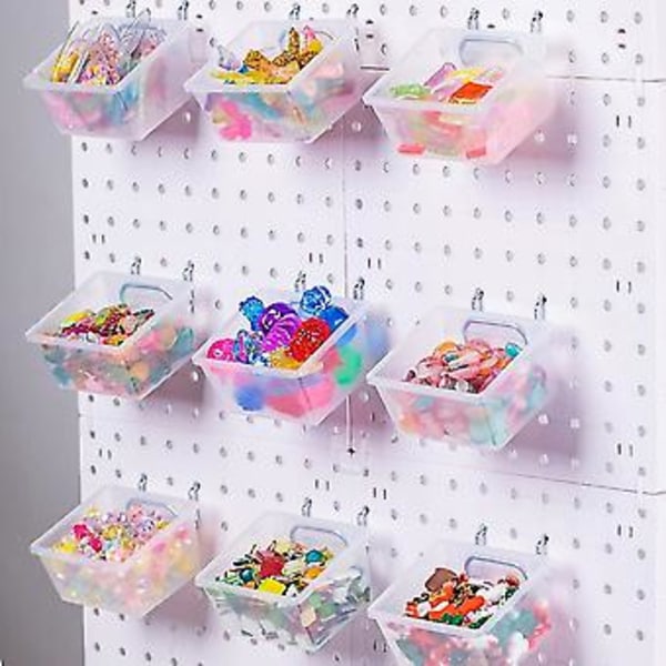 12 Osainen Pegboard-laatikko -setti - Pegboard-laatikot koukuilla - Pegboard-tarvikkeet Penkkilaatikko