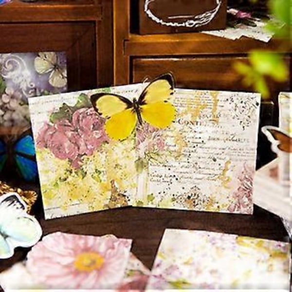 Blom- och växtscrapbookpapper - 200 ark för DIY-journalföring och hantverk, Typ 2