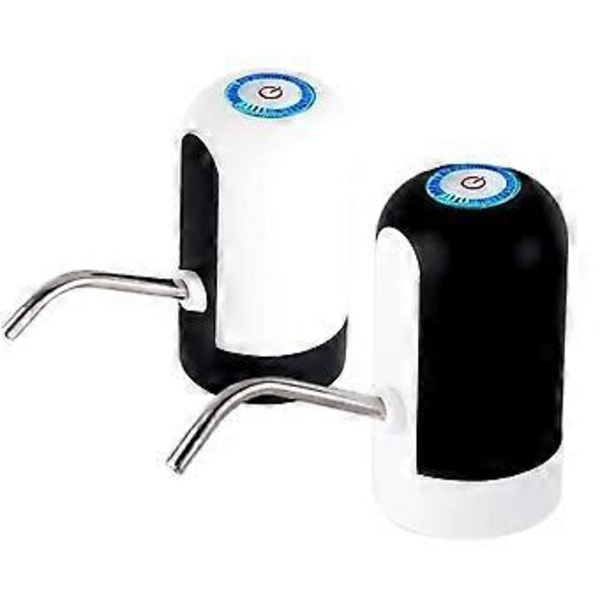 Vit/Svart Vattenflaskpump USB-laddning Automatisk Omkopplare Dricksdispenser Laddning Ett Klick Automatisk Omkopplare Dryckespump