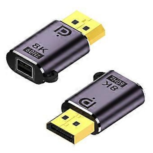 DP1.4 MiniDP til DP Video Forlengelseskonverter Mini Displayport Mann-Hunn Adapter