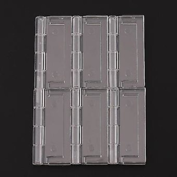 6x Läpinäkyvä akryylinen saranalaatikko Piano akryylinen sarana 45x38mm