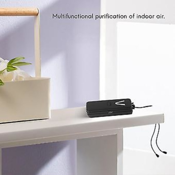Personligt Bärbart Luftrenarhalsband Mini Portabel Luftfräschare Joniserare Negativ Generator Svart