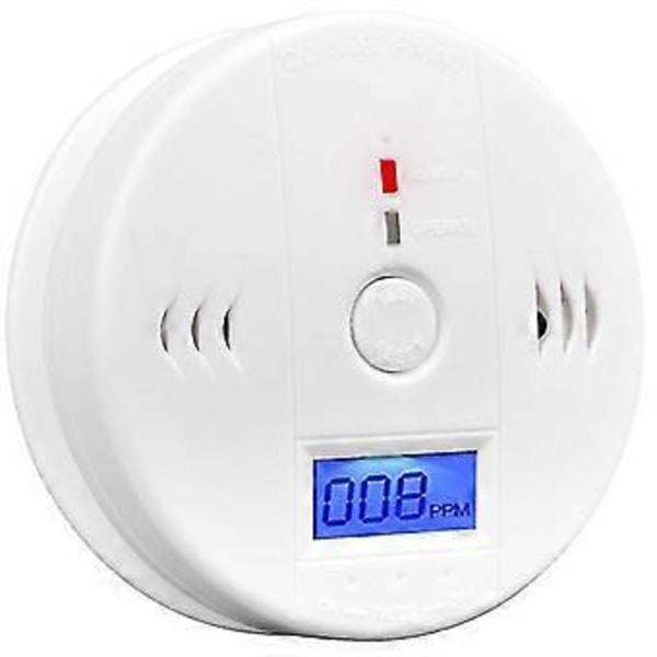Kolmonoxid Detektor Alarm CO Detektor Alarm Sensor Med LCD-Display Minnesfunktion Batteridriven För Hus Sovrum Vardagsrum Fabrik Hotell