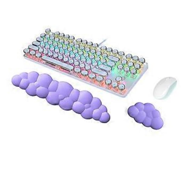Moln Handledsstöd Kit Tangentbord Handledsstöd Mus Handledsstöd Memory Foam Handlovsstöd för Tangentbord Mus Halkfri Lila