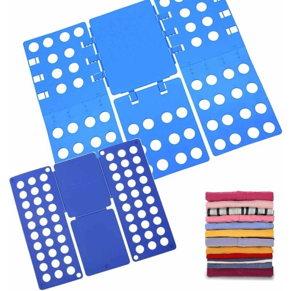 2 st Skjorta Mapp Kläder Vikbräda Slitstark Plast Kläd Förvaring Board Lämplig för vuxna respektive barn Blå