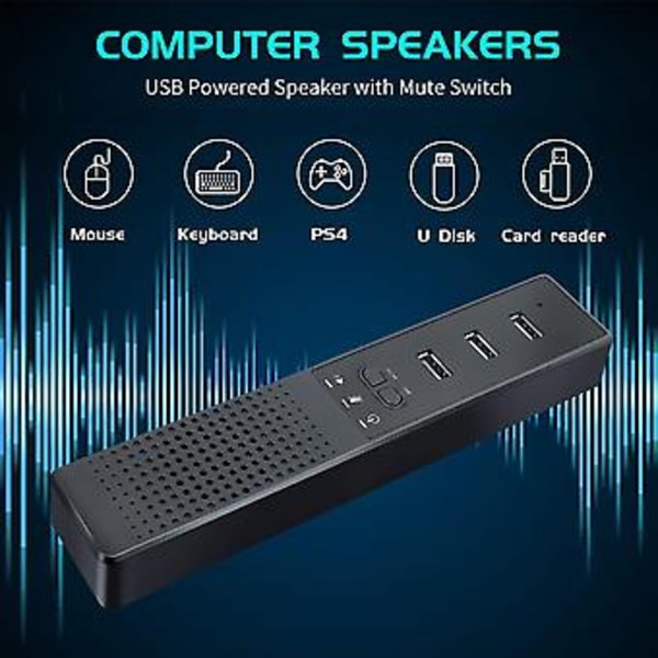3 in 1 tietokoneen kaiutinsarja mikrofonilla, USB-keskittimet, USB-konferenssikaiutin, PC-mikrofoni videoneuvotteluihin