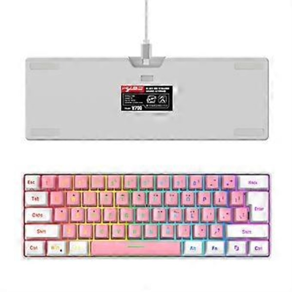 61 Tangenter Bärbar Dator Stationär Trådbundet Gaming Tangentbord Ergonomi Kontor Gamer RGB Bakgrundsbelyst Tangentbord PC Gaming Tillbehör