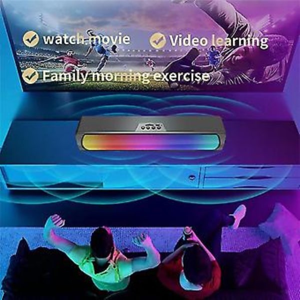 Rgb Soundbar Trådløs Bluetooth Stærk Subwoofer Desktop Højttaler