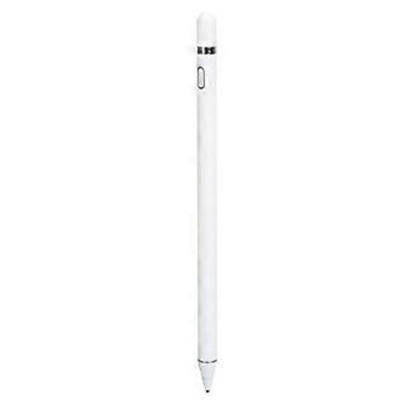 Universal Stylus Pen Magnetisk Pen Hætte Åben og Brug 95mAh Micro USB Touch Screen Penne til Smartphone Tablet Computer Hvid