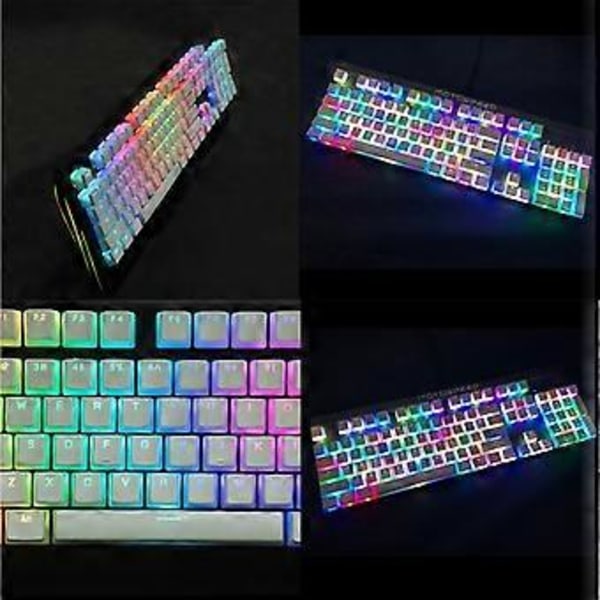143-tasters RGB Keycap PBT Pudding Dobbel Hud Melkeskudd Bakgrunnsbelyst Taster for ANSI for Corsair K70 K65 K6 GH60 GK64